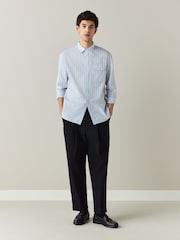 Black N.Premium Twin Pleat Barrel Fit Smart Chinos - Image 2 of 5