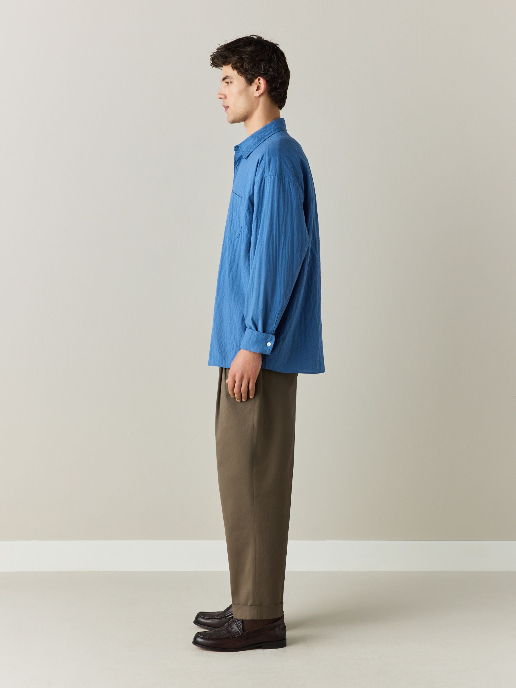 Buy Khaki Green N.Premium Twin Pleat Barrel Fit Smart Chinos from