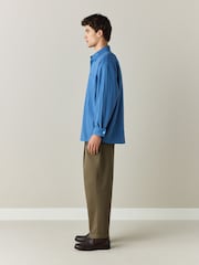 Khaki Green N.Premium Twin Pleat Barrel Fit Smart Chinos - Image 4 of 5