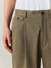 Khaki Green N.Premium Twin Pleat Barrel Fit Smart Chinos - Image 5 of 5