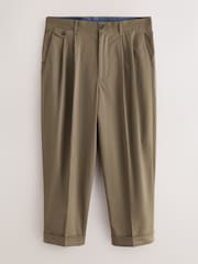 Khaki Green N.Premium Twin Pleat Barrel Fit Smart Chinos - Image 6 of 9