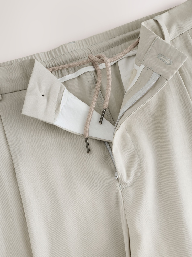 Stone N.Premium Lyocell-Linen Blend Relaxed fit Smart Trousers with Elasticated Waistband - Image 12 of 12