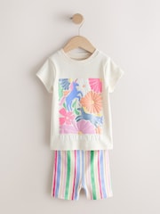 Pink Floral Unicorn Short Pyjamas 3 Pack (9mths-12yrs) - Image 2 of 7