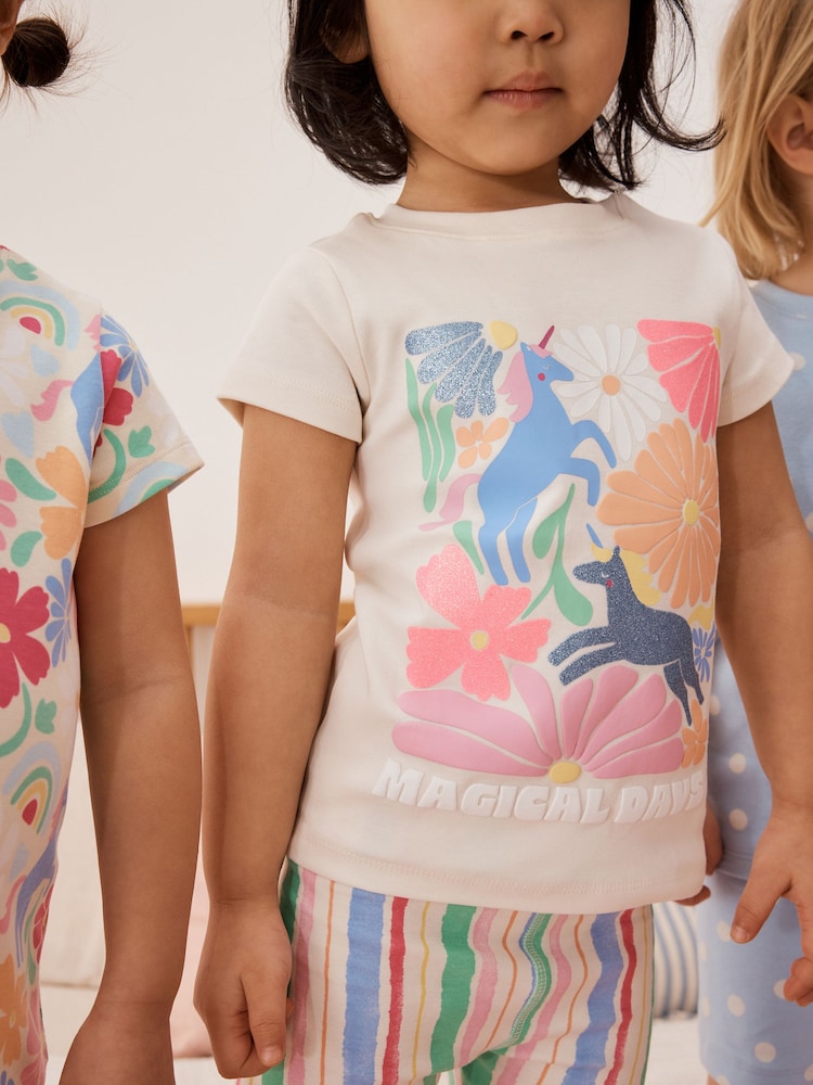 Pyjama Court Fille Licornes Besties WiFi Rose - Ensemble Manches Courtes 9-16 Ans 100% Coton
