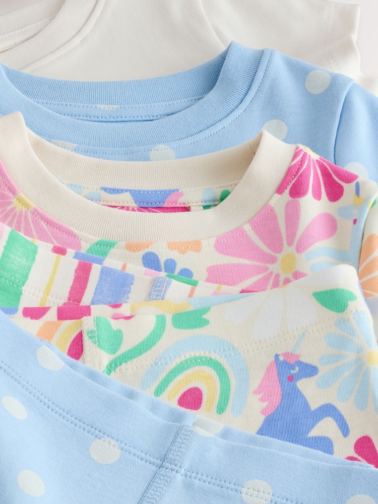 Pink Floral Unicorn Short Pyjamas 3 Pack (9mths-12yrs) - Image 7 of 7