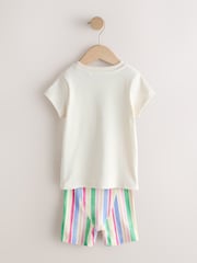 Pink Floral Unicorn Short Pyjamas 3 Pack (9mths-12yrs) - Image 9 of 11