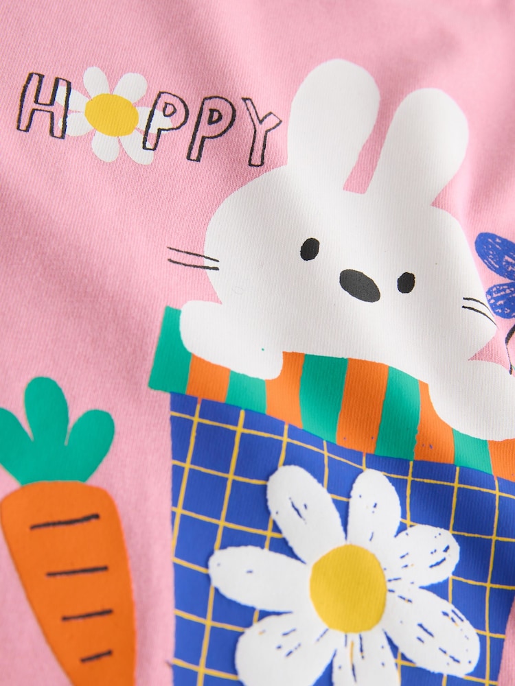 Pink/Yellow Bunny Wide Leg Pyjamas 2 Pack (9mths-12yrs) - Image 10 of 10