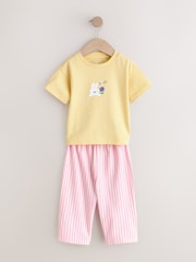 Pink/Yellow Bunny Wide Leg Pyjamas 2 Pack (9mths-12yrs) - Image 2 of 6