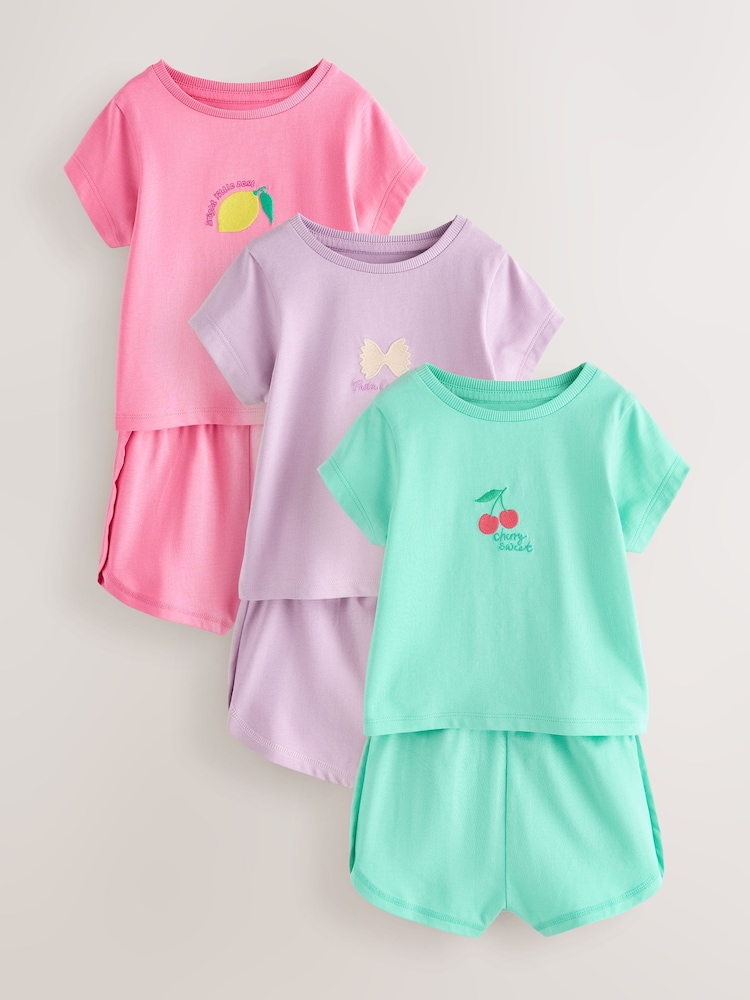 Teal/Pink - Кыска пижамалар 3 пакет (9ай -12жыл) - 7ичинен 1 сүрөт