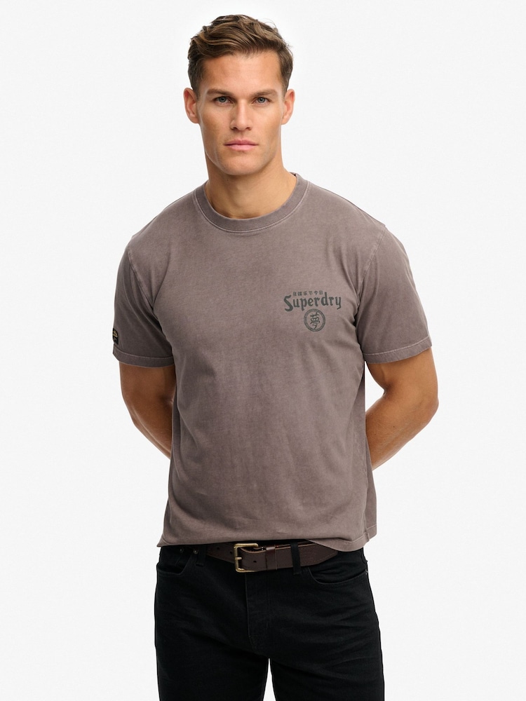 Superdry Grey Cotton Essential Logo Embroidered T-Shirt - Image 1 of 5