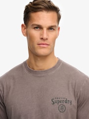 Superdry Grey Cotton Essential Logo Embroidered T-Shirt - Image 5 of 5
