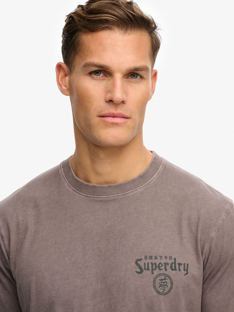 Superdry Grey Cotton Essential Logo Embroidered T-Shirt - Image 5 of 5