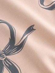 Mocha Brown Bow Print Short Pyjamas 3 Pack (9mths-12yrs) - Image 12 of 13