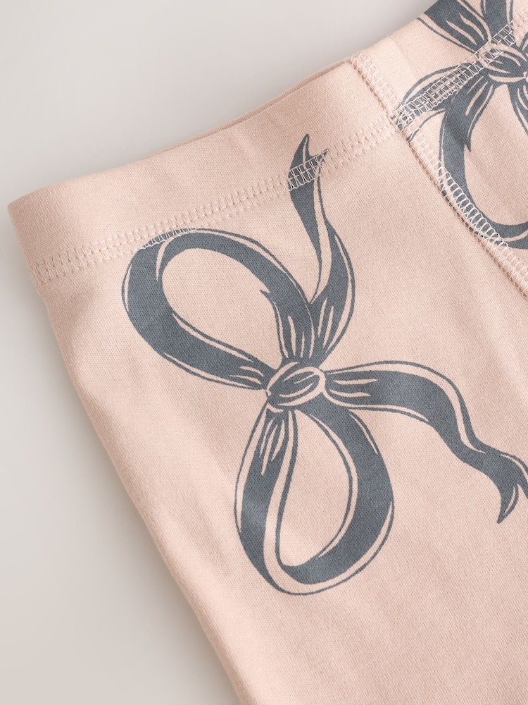 Mocha Brown Bow Print Short Pyjamas 3 Pack (9mths-12yrs) - Image 13 of 13