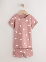 Mocha Brown Bow Print Short Pyjamas 3 Pack (9mths-12yrs) - Image 8 of 13