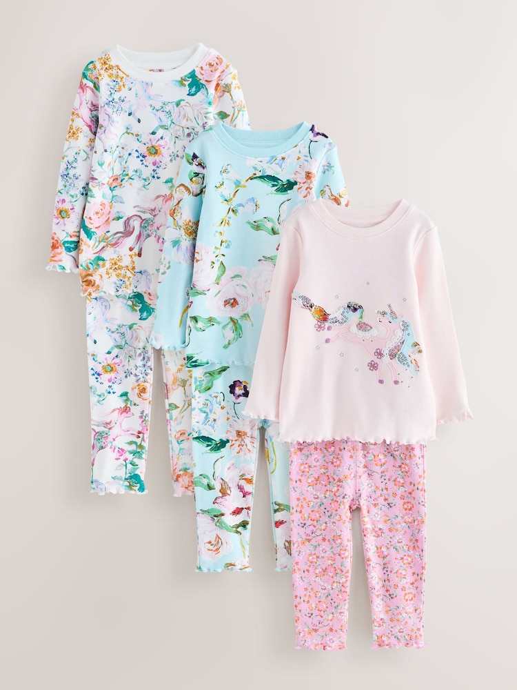 ইউনিকর্ন - স্নাগল পায়জামা 3 প্যাক (9মাস -12বছর) - 7এর মধ্যে 1 ছবি