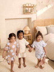 Blue/Brown Polka Dots Short Pyjamas 3 Pack (9mths-10yrs) - Image 1 of 13