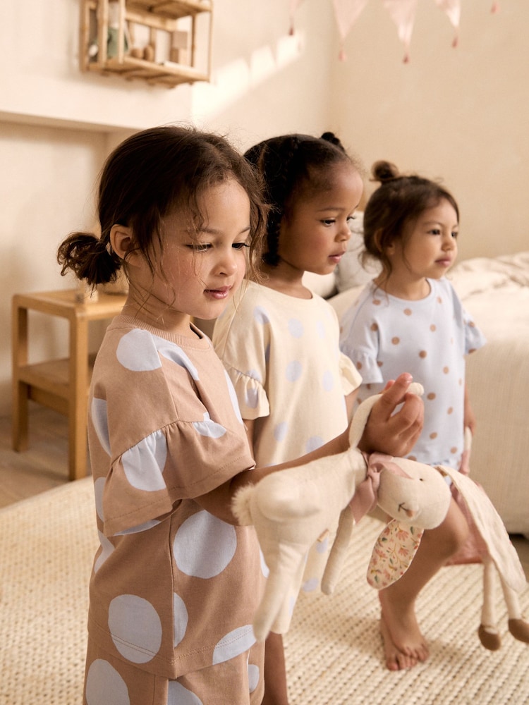 Blue/Brown Polka Dots Short Pyjamas 3 Pack (9mths-10yrs) - Image 2 of 13 Blue/Brown Polka Dots Short Pyjamas 3 Pack (9mths-10yrs) - Image 2 of 13