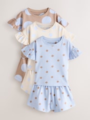Blue/Brown Polka Dots Short Pyjamas 3 Pack (9mths-10yrs) - Image 7 of 13