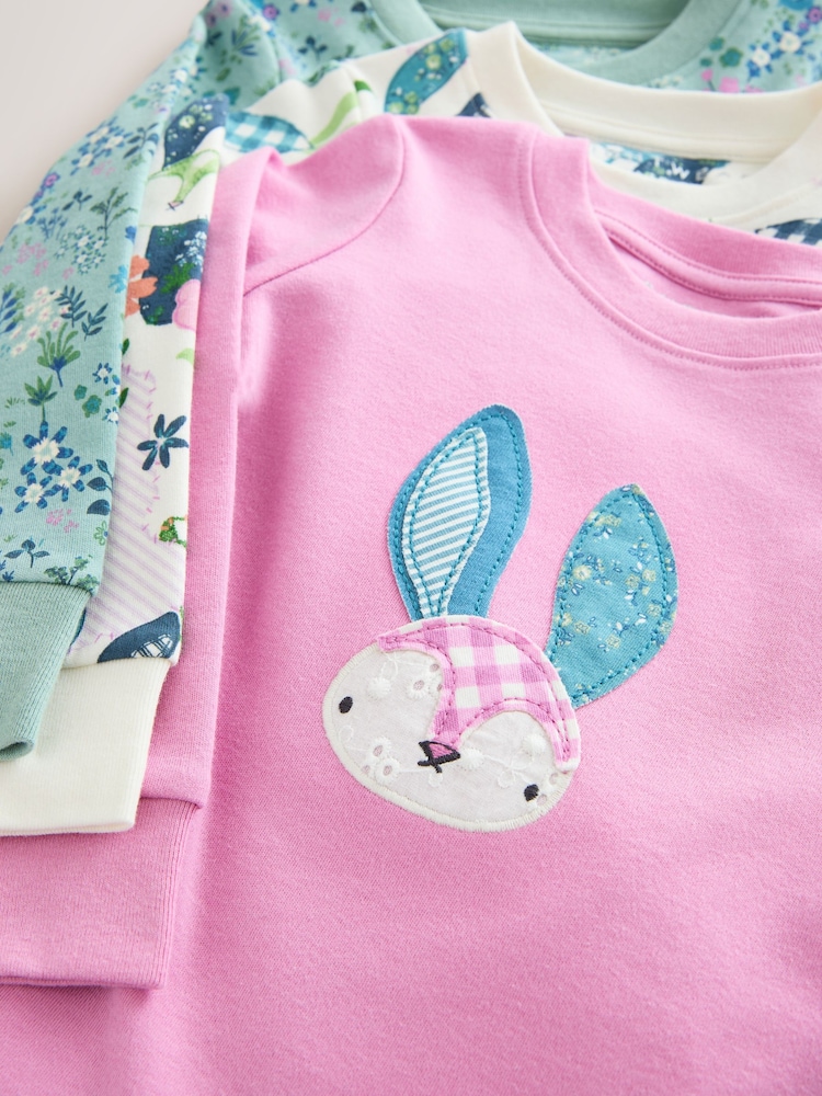 Purple/Green bunny - مجموعة من 3 بيجامات دافئة (9 شهور-12 سنة) - صورة 7 من 7