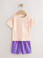 Orange/Neutral Tropical Short Pyjamas 3 Pack (9mths-12yrs) - Image 8 of 14