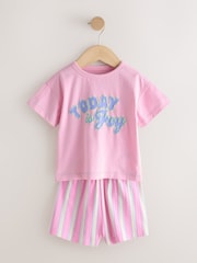 Rosa/Vit - Kort pyjamas 3 -paket (9månader-16år) - Bild 9 av 12