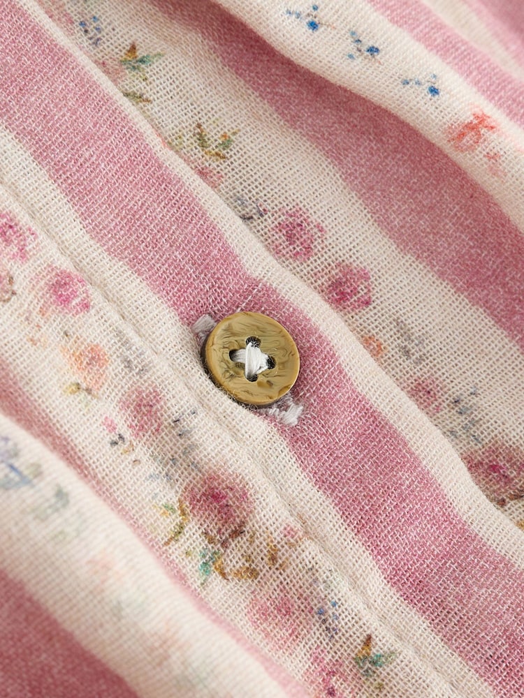 Rosa - Gewebter Schlafanzug mit durchgehender Knopfleiste (9Monate-10Jahre) - Bild 4 von 4