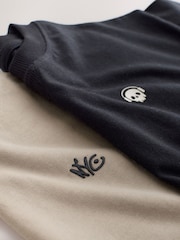 Black/Ecru Plain Short Pyjamas 2 Pack (4-16yrs) - Image 9 of 10