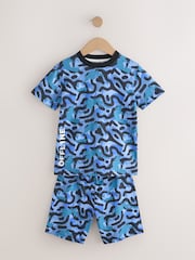Blue/Grey/Black Camo Offline Short Pyjamas 3 Pack (3-16yrs) - Image 2 of 7