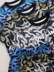 Blue/Grey/Black Camo Offline Short Pyjamas 3 Pack (3-16yrs) - Image 7 of 7