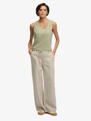 Superdry Khaki Green Scoop Neck Tank Top - Image 5 of 7