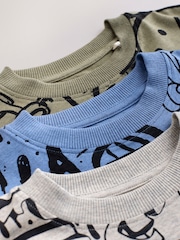 Blue/Green/Cream Grafiti Skulls Short Pyjamas 3 Pack (4-16yrs) - Image 6 of 7