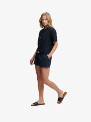 Superdry Navy Cotton Broderie Beach Shorts - Image 4 of 5