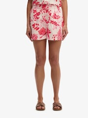 Superdry White/Red Cotton Broderie Beach Shorts - Image 1 of 8