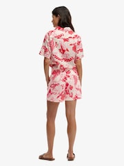 Superdry White/Red Cotton Broderie Beach Shorts - Image 6 of 8