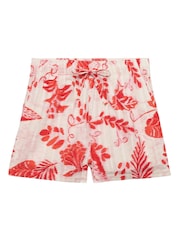 Superdry White/Red Cotton Broderie Beach Shorts - Image 7 of 8