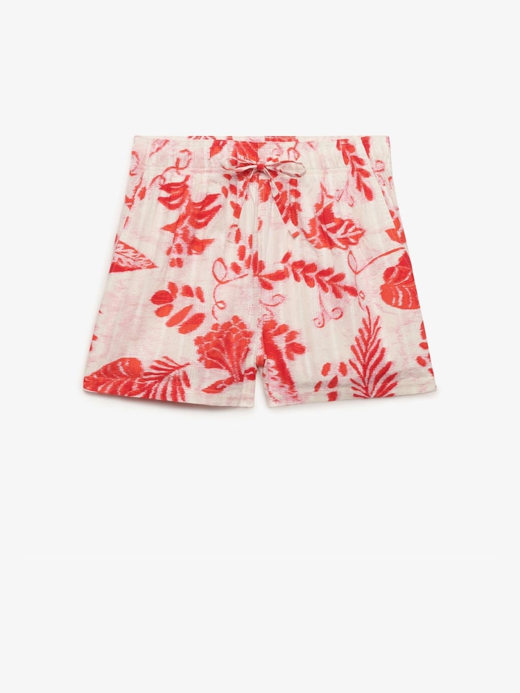 Superdry White/Red Cotton Broderie Beach Shorts - Image 7 of 7