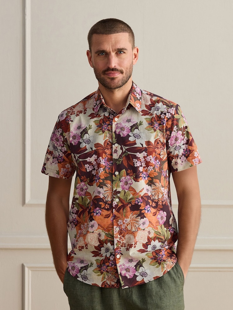 Useita - Short Sleeve Cotton Texta Print Shirt - Kuva 1 / 5