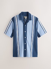 أزرق فاتح - قميص جيرسيه مخطط بملمس بارز - صورة 5 من 7