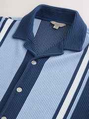 أزرق فاتح - قميص جيرسيه مخطط بملمس بارز - صورة 6 من 7