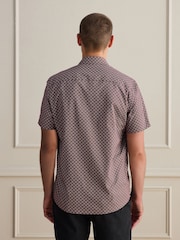 Punainen - Short Sleeve Cotton Texta Print Shirt - Kuva 5 / 8