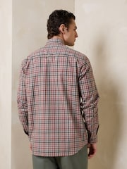 ニュートラル/ピンクギンガム - レギュラーフィット イージーアイロン ボタンダウン オックスフォードシャツ - 画像 3 / 6