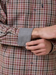 ニュートラル/ピンクギンガム - レギュラーフィット イージーアイロン ボタンダウン オックスフォードシャツ - 画像 6 / 6