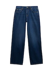 Superdry Blue Denim Mid Rise Wide Leg Jeans - Image 6 of 7