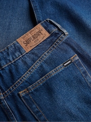 Superdry Blue Denim Mid Rise Wide Leg Jeans - Image 7 of 7