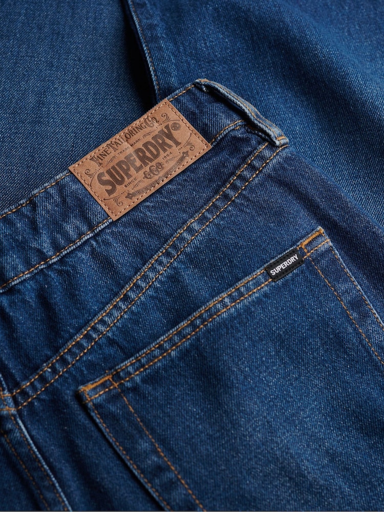 Superdry Blue Denim Mid Rise Wide Leg Jeans - Image 7 of 7