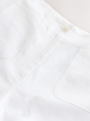 White N. Premium 100% Linen Crop Wide Leg Trousers - Image 3 of 3