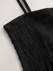 Black Textured Cami Top With Linen - Image 6 of 7