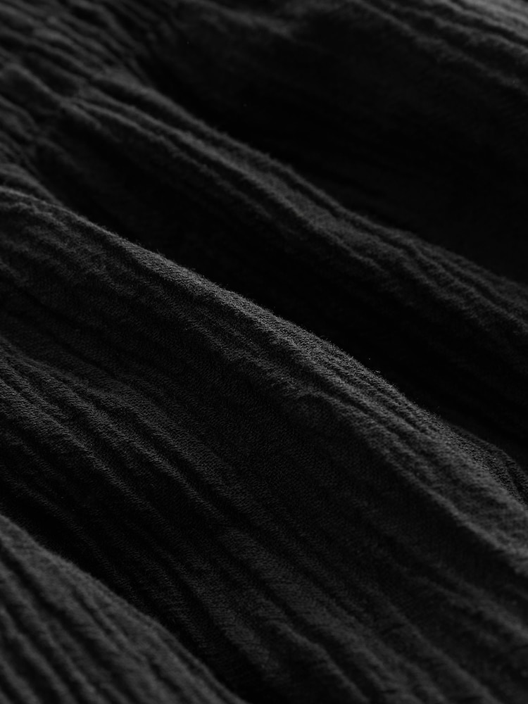 Black Textured Cami Top With Linen - Image 7 of 7