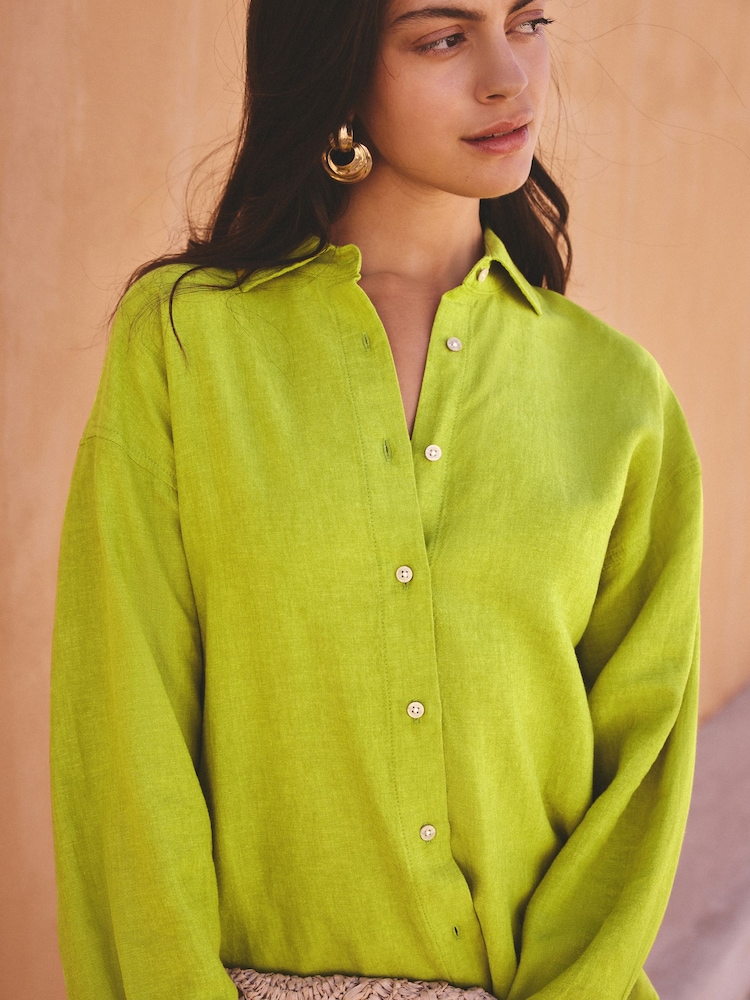 lime green dress shirt womens Lime Green Casual Party Formal Versatile Women's Shirt